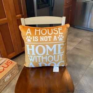18x18 a house is not a home without a dog pillow